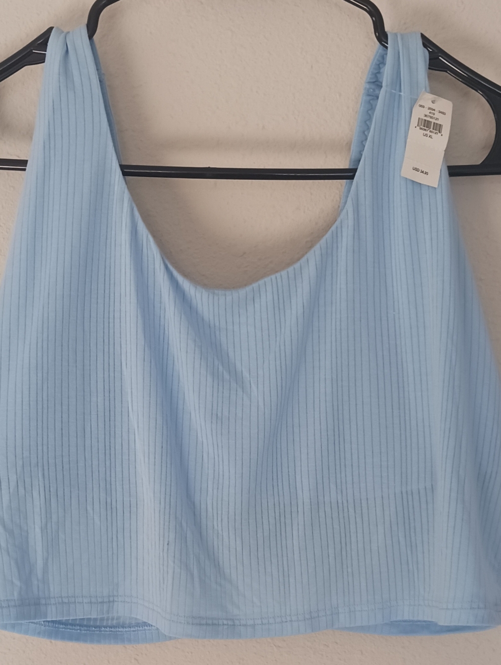 Offline By Aerie Blue Crop Tank Sports Bra Size XL NO PADDING NWT